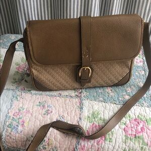 Gucci Brown Textured Crossbody Bag with Buckle